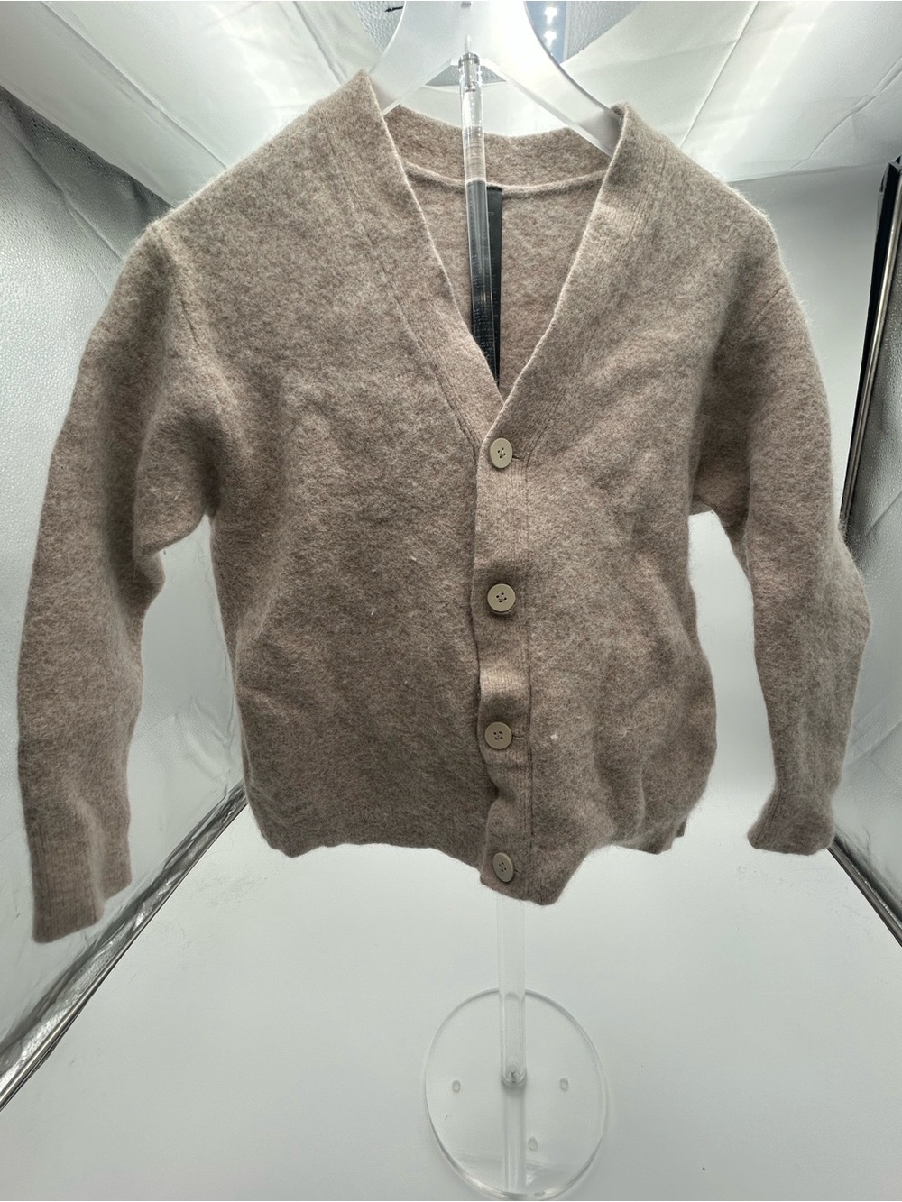 lululemon athletica Women's Taupe Button Front V-Neck Cardigan